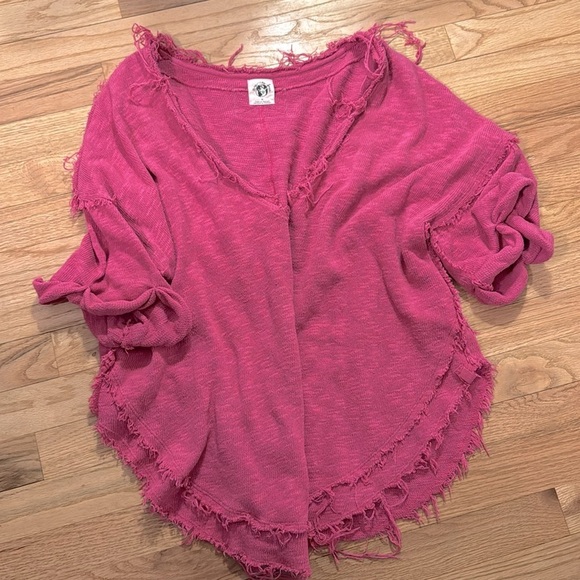 Free people boho fuchsia v- neck tee medium - Picture 11 of 12